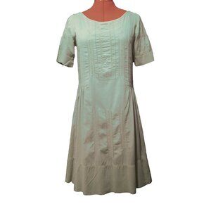 HOBBS N.W.3 Vintage Inspired Dark Seafoam Green Cotton Summer Dress Size UK 8